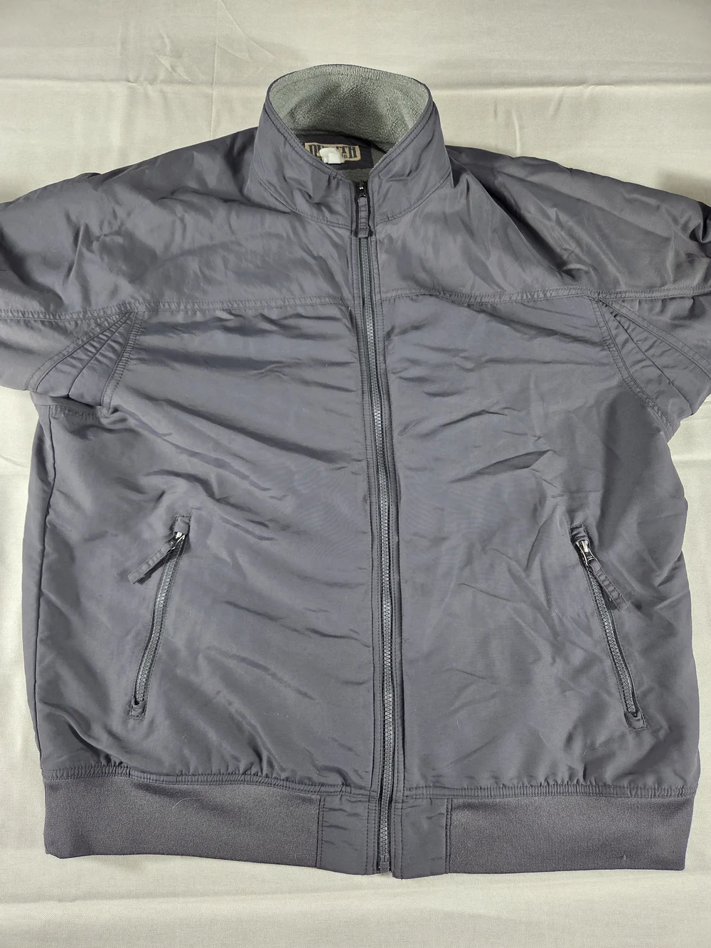 Duluth Trading Co Fleece Lined Bomber Jacket Mens Large Gray Full Zip